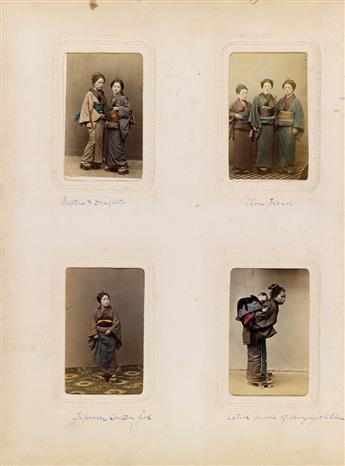 (CHINA & JAPAN--FELICE BEATO, JOHN THOMSON & F.W. SUTTON) An album containing 200 hand-colored cartes-de-visite, including occupational